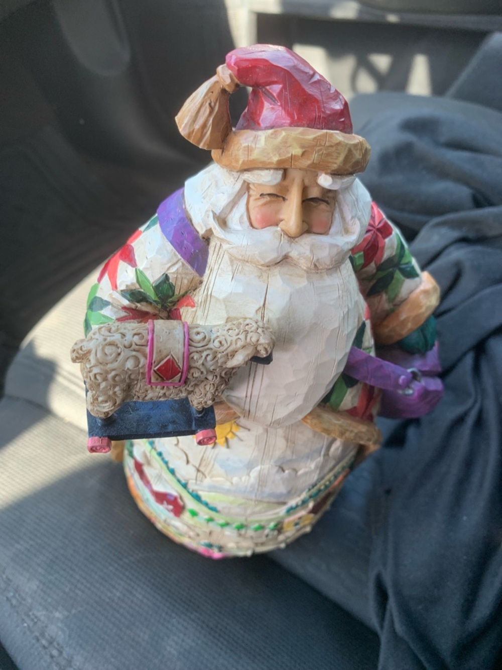 Jim Shore Hand-Painted Santa Figurine in Red, White, Green